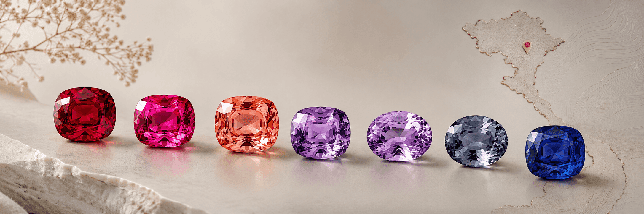 Natural spinel across the full colour spectrum